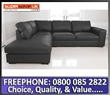 New Modern Venice Left Corner Group Sofa Black Quality Faux PU Leather RRP £799.99