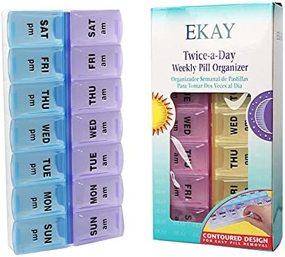 AJ 7 Day AM/PM Travel Pill Container Pill Box Pill Case Pill Organizer，LKL-036