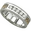Two Tone Sides Braided Men's Diamond Ring