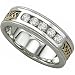 0.33 Ct.T.W. Round Brilliant Cut Diamonds, Two Tone 14K Gold. Roman Inspired Two Tone Men's Diamond Ring