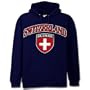 Switzerland Sweatshirt, World Cup Soccer Pride Sweater, Suisse Sweatshirts, Medium, Royal Blue