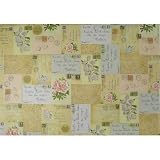 Rossi Italian Ephemera Letters Roses Decoupage Gift Wrap 20 by 28 inches