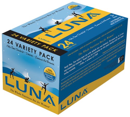 Luna Bars, Variety Pack Of Nutz Over Chocolate, S'mores And Caramel Nut Brownie, 1.69-Ounce Bars (Pack of 24)