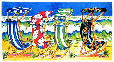 Beach Chairs Print Beach Bath Towel