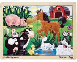 MELISSA & DOUG ON THE FARM 12 PC JIGSAW PUZZLE