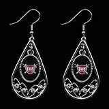 Troy University Trojans Ladies Tear Drop Crystal Dangle Earrings