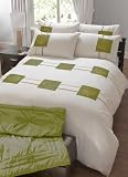 Matching Bedrooms Embellished, Sequins & Embroidered Double Size Duvet Quilt Cover with Pillowcases Lime