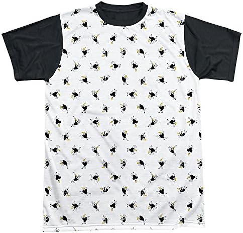 Johnny Bravo Cartoon Network Series Show Johnny Pattern Adult Black Back T-Shirt