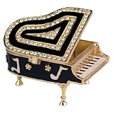 Baby Grand Shaped Jewelry Trinket Box in Czech Precios Crystals
