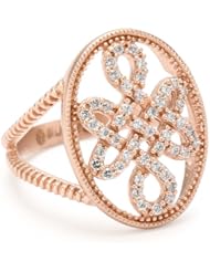 Freida Rothman Belargo Jewelry "Blush" Collection Rose Love Knot Signet Ring