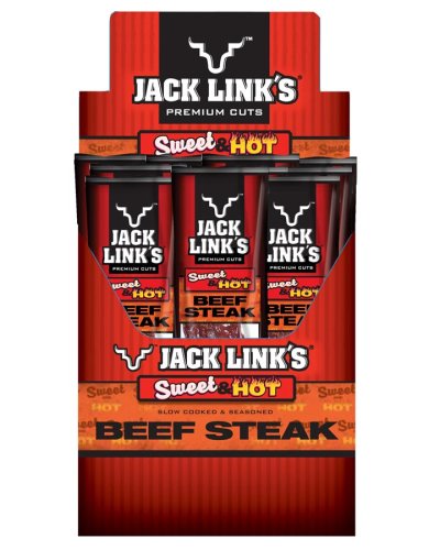 Jack Link's Beef Steak, Sweet n Hot Flavor, 1-Ounce Packages (Pack of 24) by Dried Beef