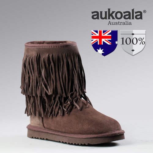 Aukoala Snow Boots Australia Sheepskin Warm Mocha Short For Womens_Chocolate_Us Size 5 On Sale
