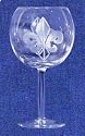 Individually Hand Etched Fleur De Lis Red Wine Glass 7 1/4"H Set / 4