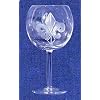 Individually Hand Etched Fleur De Lis Red Wine Glass 7 1/4"H Set / 4