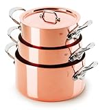 Mauviel M'heritage 150s 6131.17 10.9-Quart Stewpan with Lid and Cast Stainless Steel Handle Mauviel M'heritage 150s 6131.17 10.9-Quart Stewpan with Lid and Cast Stainless Steel Handle