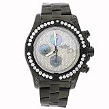 10.5 carats of 100% REAL Diamonds Breitling Super Avenger A13370 PVD black steel
