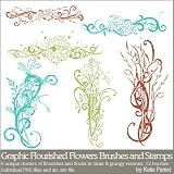Photoshop Brushes - Graphic Flourished Flowers Brushes and Stamps