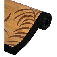 Japanese Style Mat Carpet Flooring - 8ft., 6ft., and 3ft., Bamboo Area Throw Rugs w/ Black Cotton Edge - 3 Sizes, 3 Designs