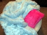 Baby Blue Fun Fur - Double Sided Throw