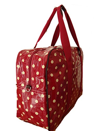 Gossip Girl - Oilcloth Holdall Weekend Overnight Bag Hand Luggage Cabin Bag 31L - Polka Dot Spot (Polka Dot - Blue)