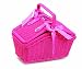 Tin Tea Set in Pink Wickerwork Basket
