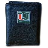 College Tri-fold Leather Wallet - Miami Hurricanes