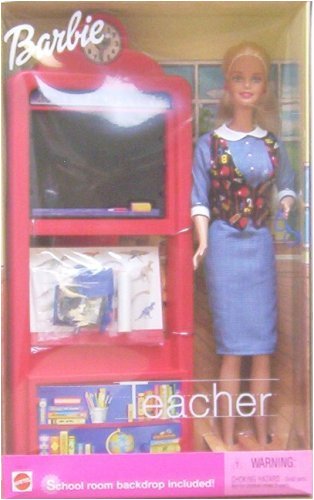 51E6Z9A5CBL Barbie Teacher Doll w/ School Room Backdrop