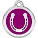Red Dingo Personalized Horse Shoe Pet ID Dog Tag (Large Purple)