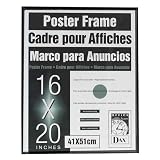 DAX Coloredge Poster Frame w/Plexiglas Window, 24 x 36, Clear Face/Black Border (N16024BT)