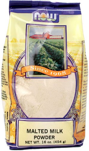 NOW Foods Malted Milk Powder, 16 Ounce Bags (Pack of 4)