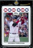 2008 Topps Baseball Cards # 122 Jason Varitek - Boston Red Sox - MLB Baseball Trading Card in a Protective Screw Down Display Case