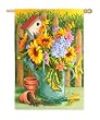 Watering Can Bouquet Silk Reflections Garden Size Flag