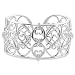 Diamond Heart Scroll Cuff Bracelet in Sterling Silver