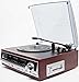 TechPlay ODC174WD SP, 3 speed turntable W/Cassette Player, Radio with presets, AUX in, RCA out, USB SD MP3 Encoding and playback, External speakers and Remote control, Retro wood color