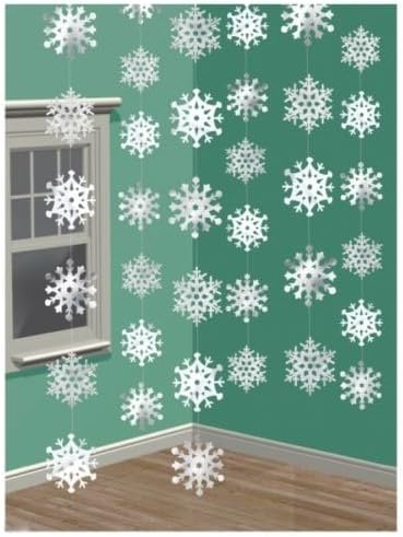 electronicWorld 6 7ft Long Shimmering Snowflake strings Christmas Decoration Disney Frozen Party