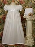 Polycotton Christening Gown with Lace Trim