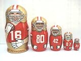 San Francisco 49ers Hall of Fame NFL Football or any team Russian Nesting doll 5 pcs / 6 in