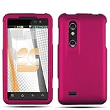 Rose Pink Rubberized Hard Case Cover for LG Thrill 4G / Optimus 3D