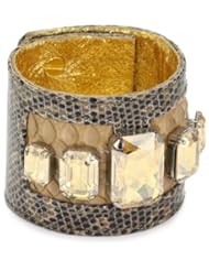 Ted Rossi "Urban Tribal" Lizard Cut-Out Gem Soft Cuff Bracelet