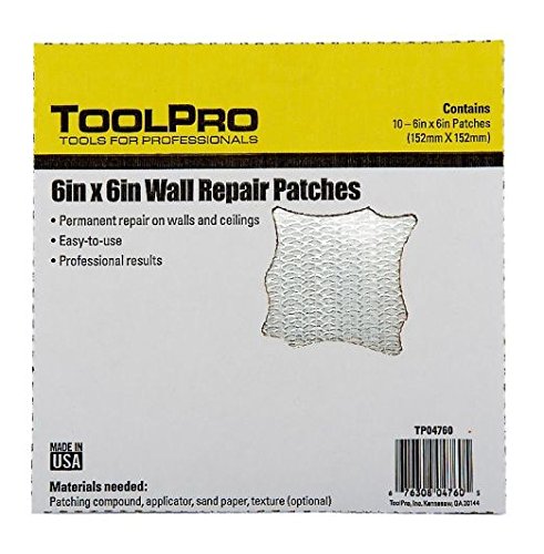 TOOLPROProfessional Grade Drywall Repair Patch, 10 Pack (6 inch x 6 inch)