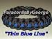 ParacordsByGeorge - Size 8" - POLICE: Thin Blue Line Survival Bracelet - 550 paracord