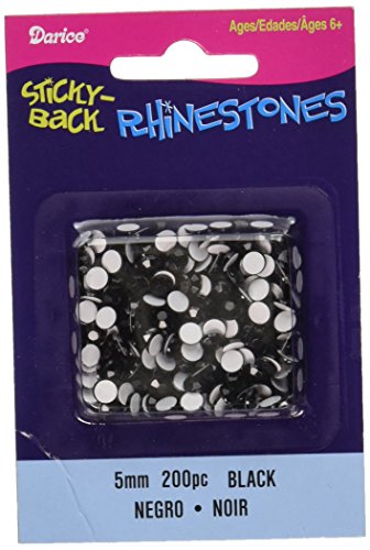 Sticky-Back Rhinestones 5mm 200/Pkg-Black