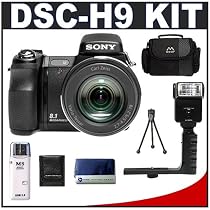 Sony CyberShot DSC-H9 8.1 Megapixel Digital Camera with 15x Optical Zoom + High Power Bounce Head Auto Electronic Flash + Digital Camera Slave Grip + High Speed USB 2.0 Memory Stick (MS) Card Reader + Digital Camera Case