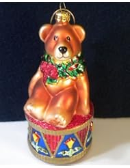 Fitz and Floyd Holiday Treasures Teddy Bear Glass Ornament (2003)