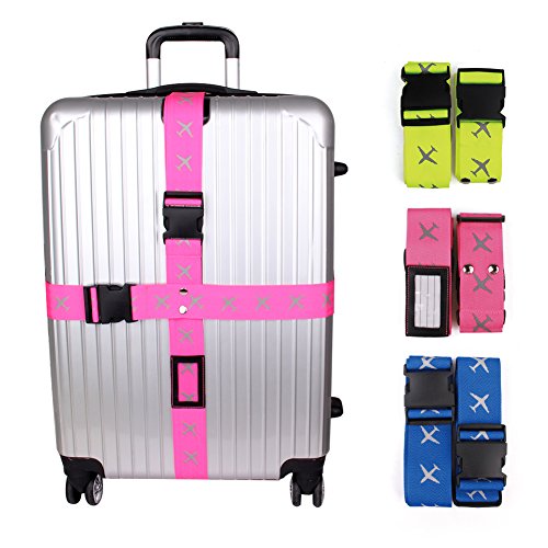 Wuudi Heavy Strength Cross Luggage Strap, Belt & Tags