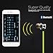 Bluetooth Headphones, V4.0 Wireless Stereo Bluetooth Earphones [Magnet Attraction] Sport Headset In-Ear Noise Cancelling Headphone Earbuds for Gym Running -Sweatproof, Microphone (Green)