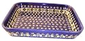 Bunzlauer Polish Pottery370-175A Rectangular Baker, Blue with Yellow and Green
