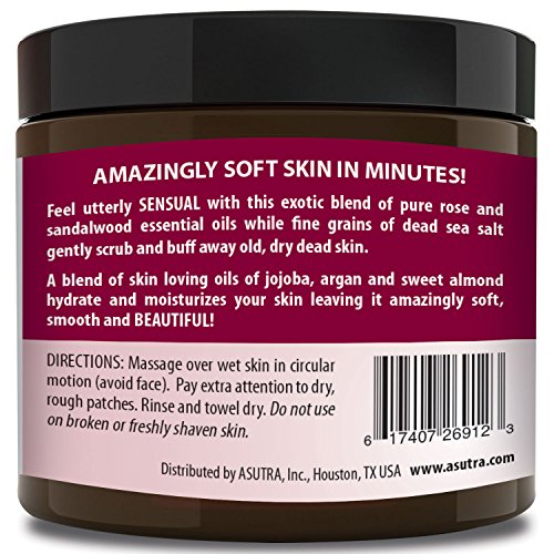 ASUTRA Body Scrub Exfoliate Sensual Rose Dead Sea Salt Spa Massage Conditioner eBay