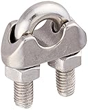 uxcell ワイヤーロープクリップ　ケーブル　クランプ　304　ステンレス鋼製　U形　金具部品　締める用　6mm　2個入り