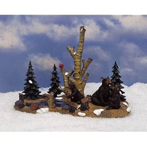 Lemax Village Collection Mama Bear And Cubs Landscaping #03341